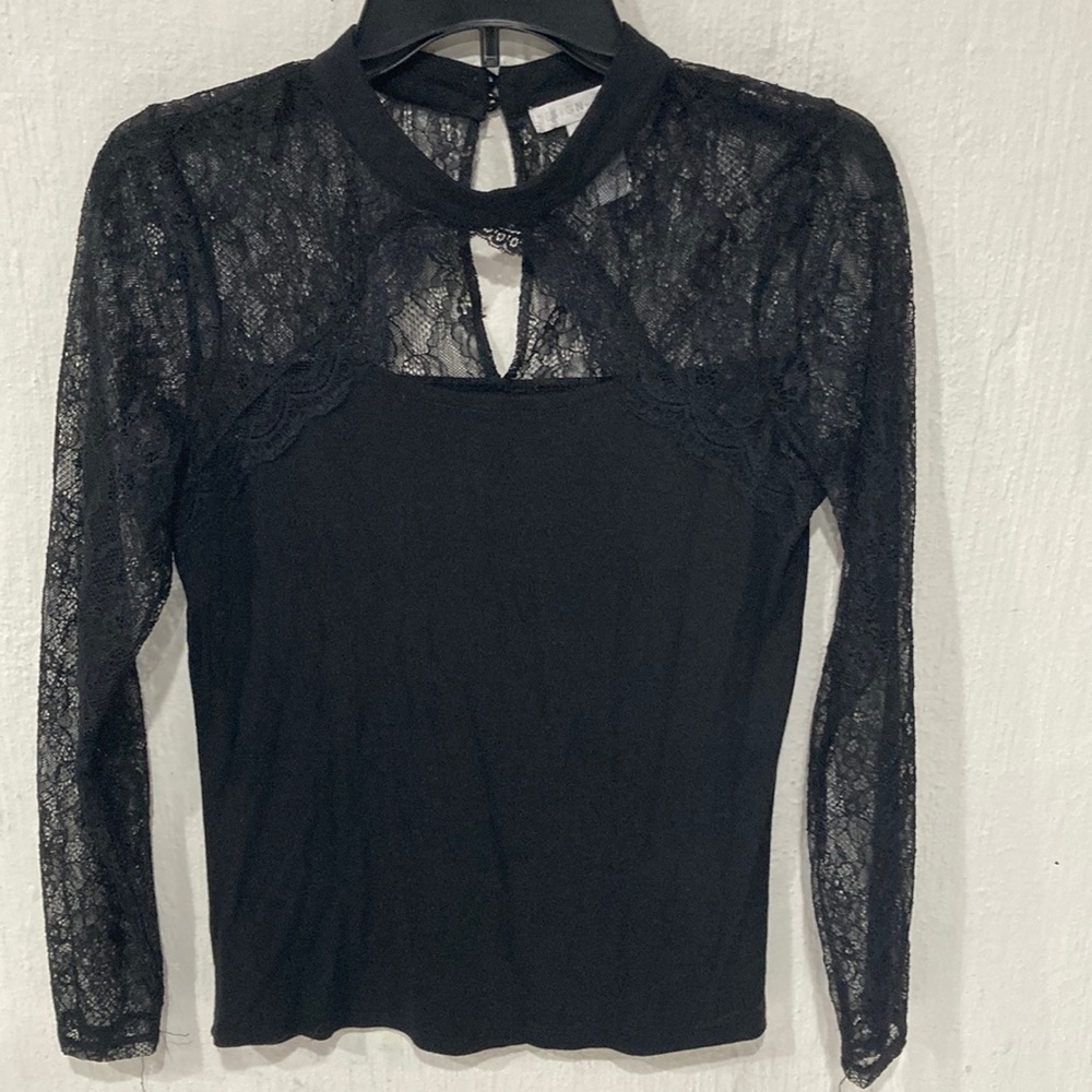 Womans black lace top. Size XS